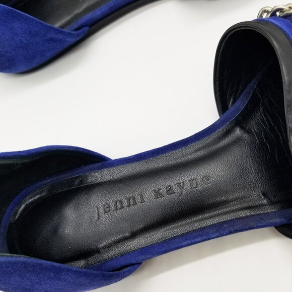 Jenni Kayne Chain D’Orsay Flats Slip On Black/Ink Royal Cobalt Blue Size 37 $595 - Picture 15 of 16